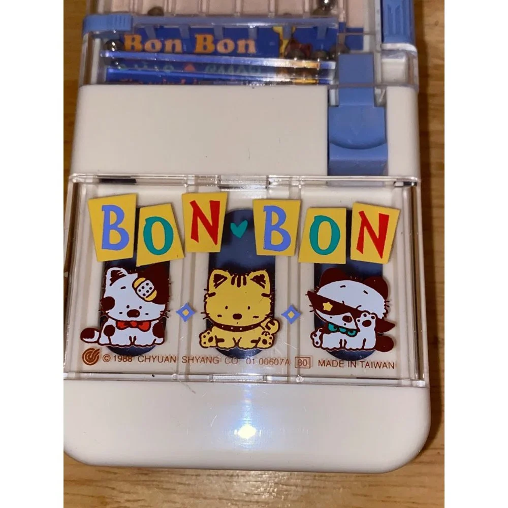 Vintage 1988 Bon Bon Cat Club Pencil Tin Case Pinball Machine Chuyan Syang Kawai